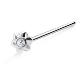 Stony Flower Silver Straight Nose Stud NSKA-374 